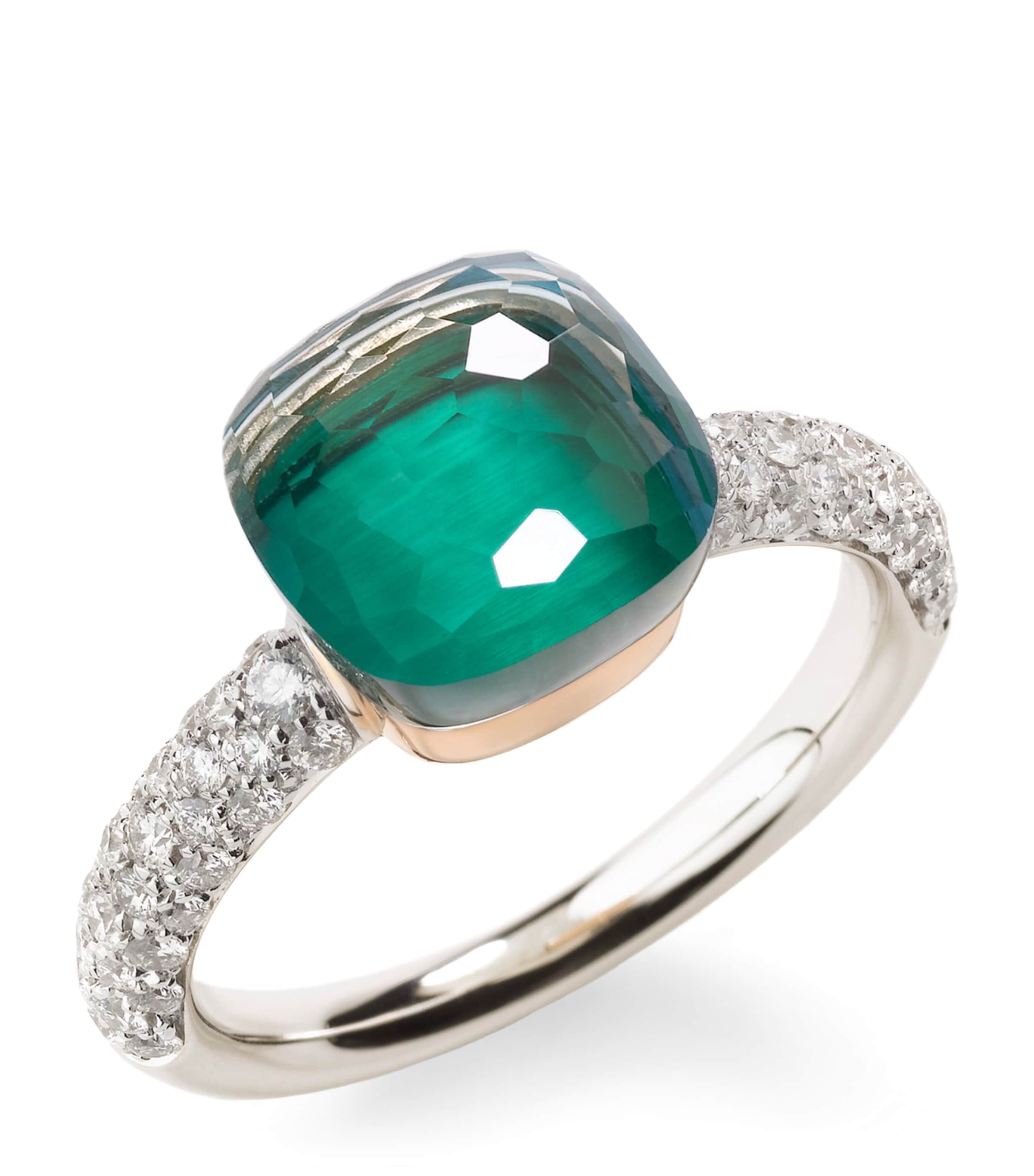 Pomellato Mixed Gold, Diamond, Topaz and Agate Nudo Classic Ring