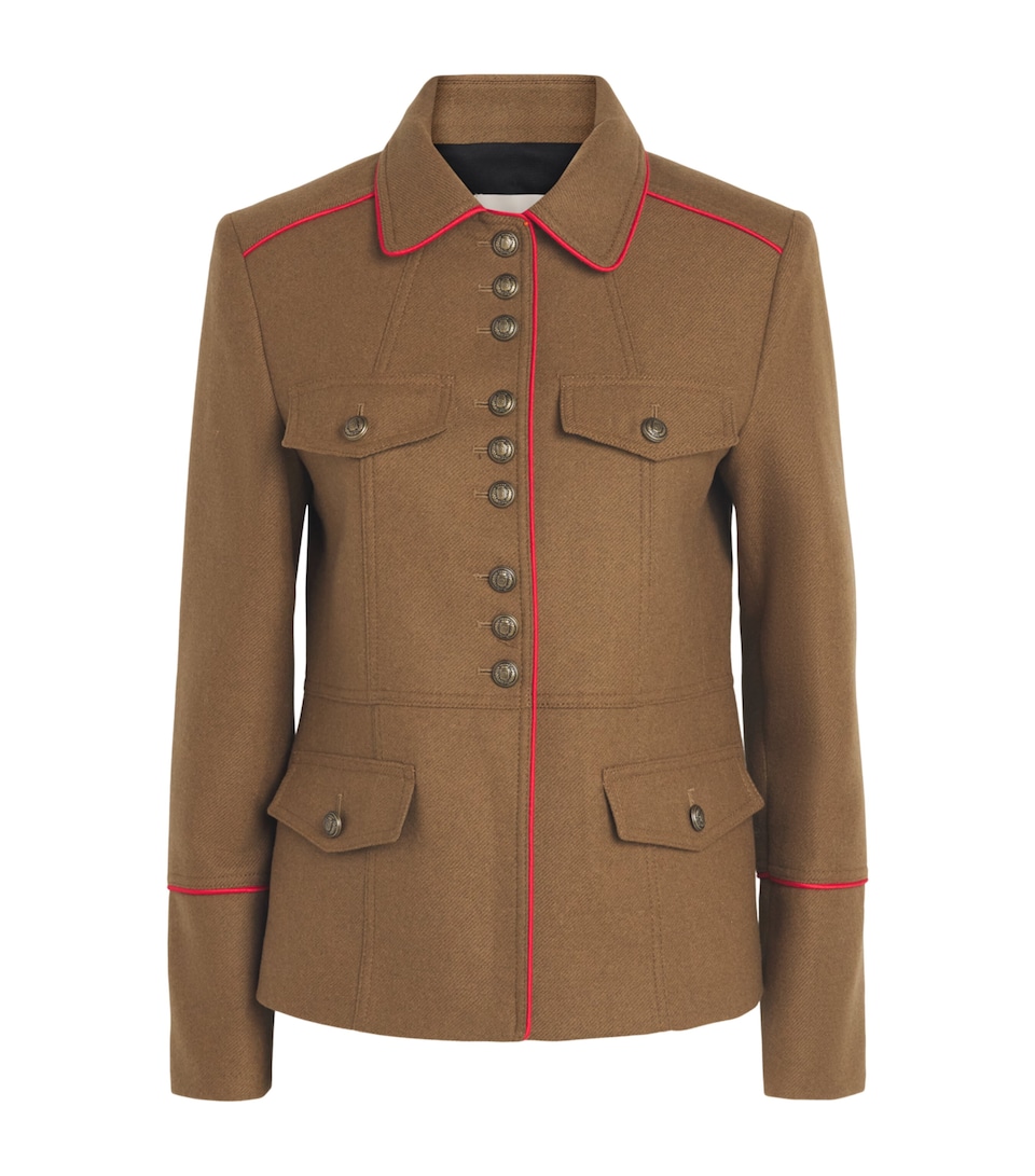 ME+EM Womens Wool-Blend Utility Blazer Golden Olive