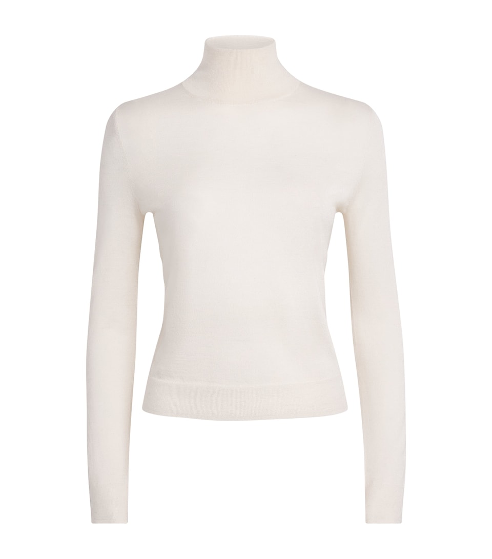 Vince Womens Cashmere-Silk Rollneck Sweater Off White
