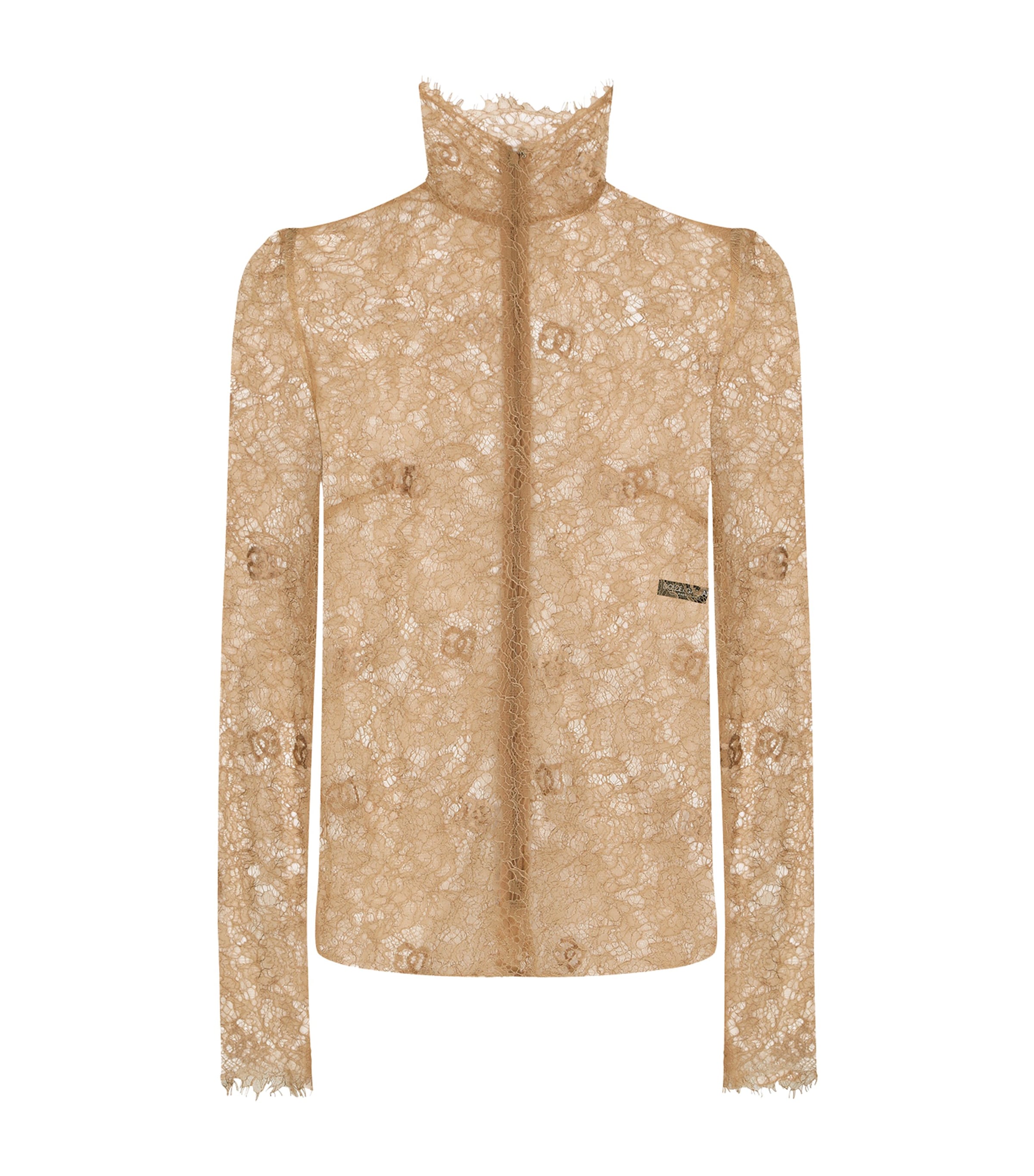 Dolce&Gabbana Womens Lace DG Logo Top Sand