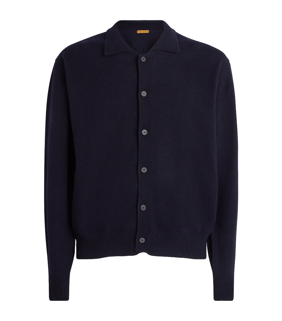 Le 17 Septembre Mens Wool-Alpaca Collar Cardigan Navy