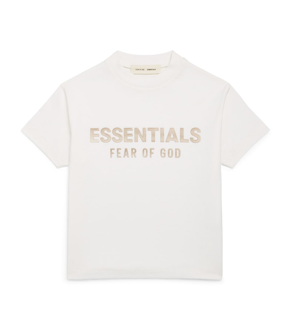FEAR OF GOD ESSENTIALS KIDS Cotton Logo T-Shirt (2-7 Years) Cloud White
