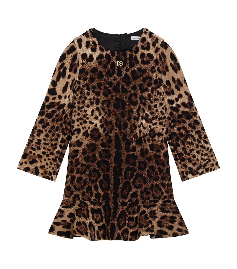 Wool Leopard Print Logo Dress (8-12+ Years)