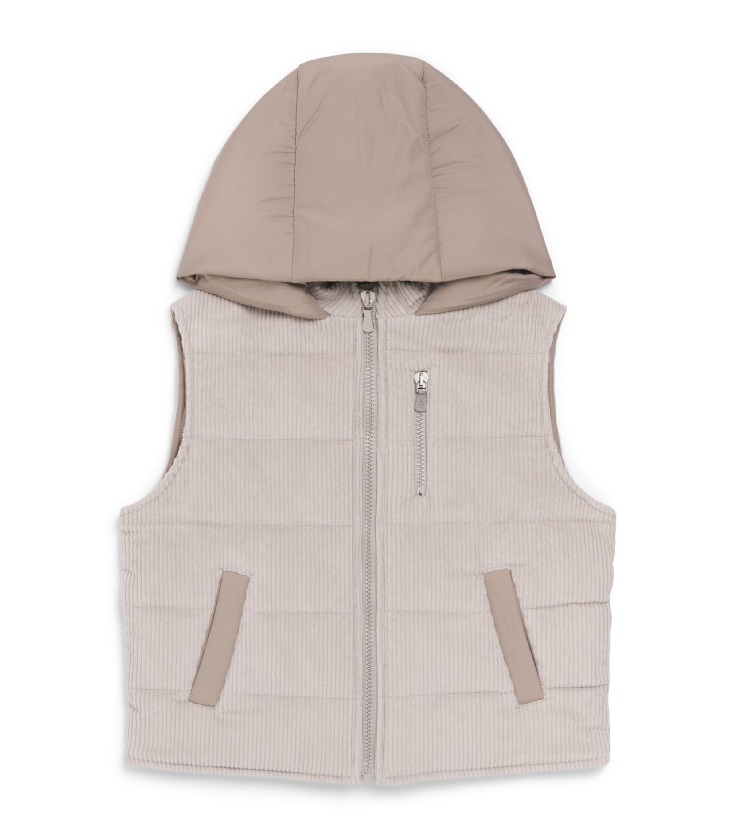Eleventy Kids Corduroy Hooded Gilet (2-16 Years) Grey