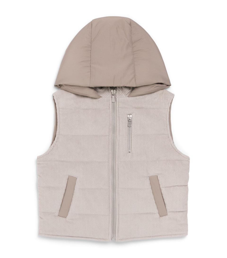 Eleventy Kids Corduroy Hooded Gilet (2-16 Years) Grey