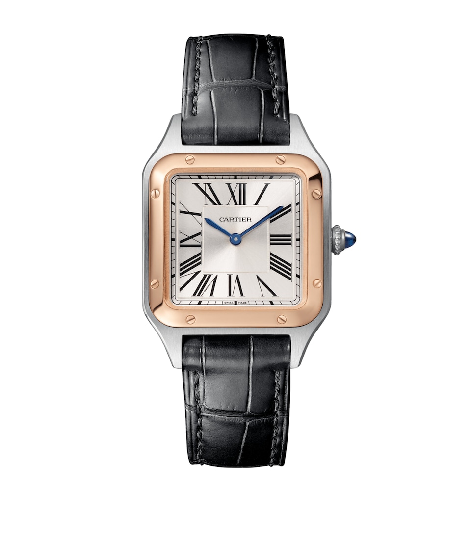Rose Gold and Stainless Steel Santos de Cartier Watch 27.5mm