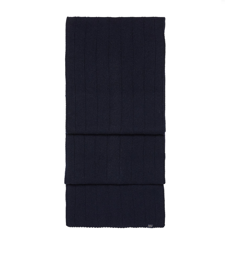 Paul & Shark Ribbed Scarf Blue