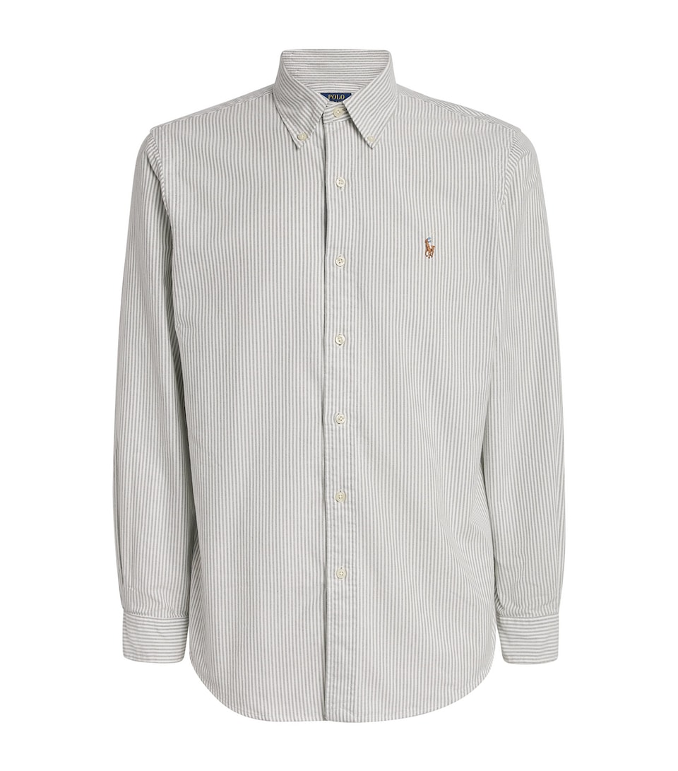 Polo Ralph Lauren Mens Cotton Stripe Oxford Shirt Green