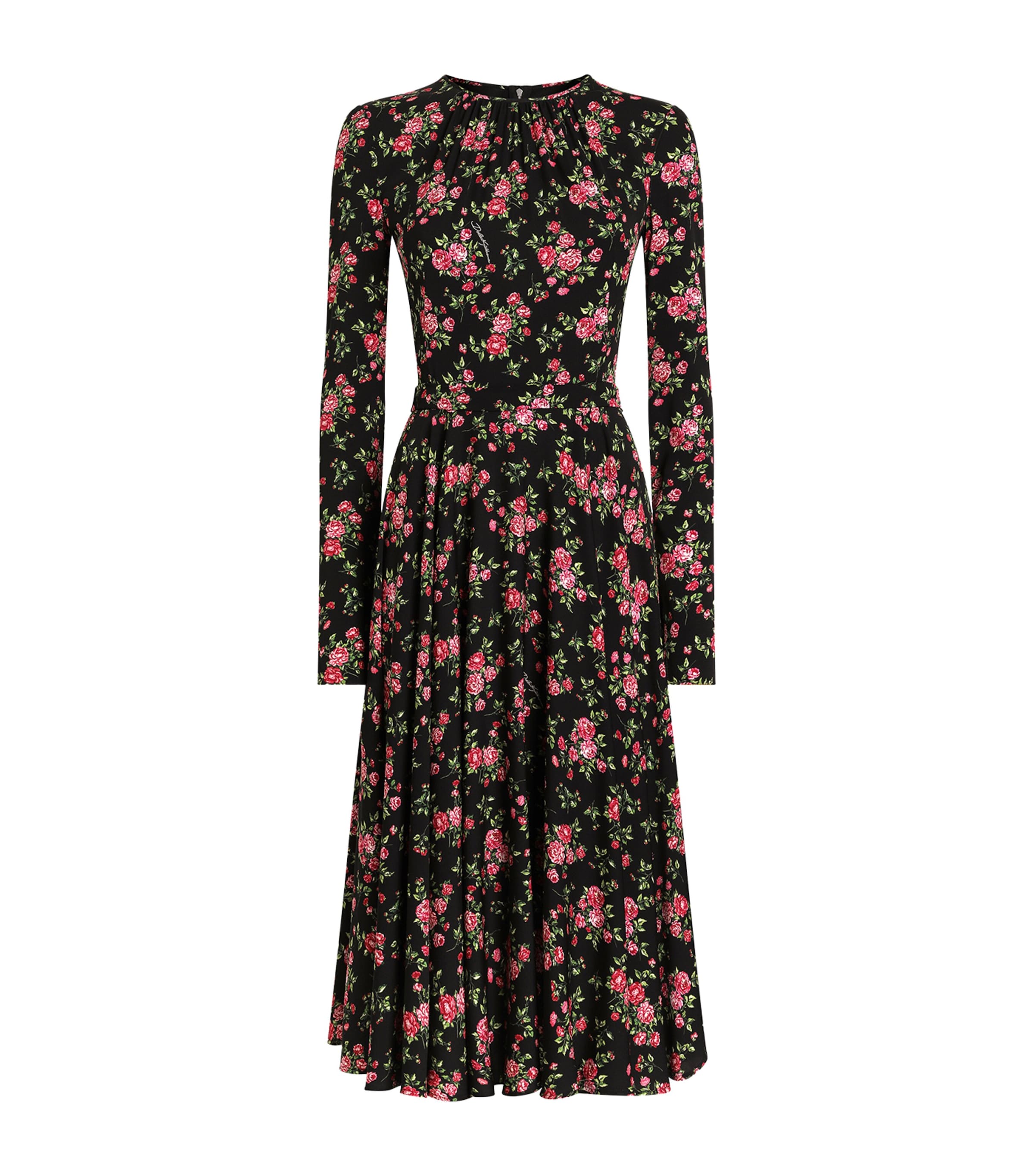 Stretch-Silk Floral Maxi Dress