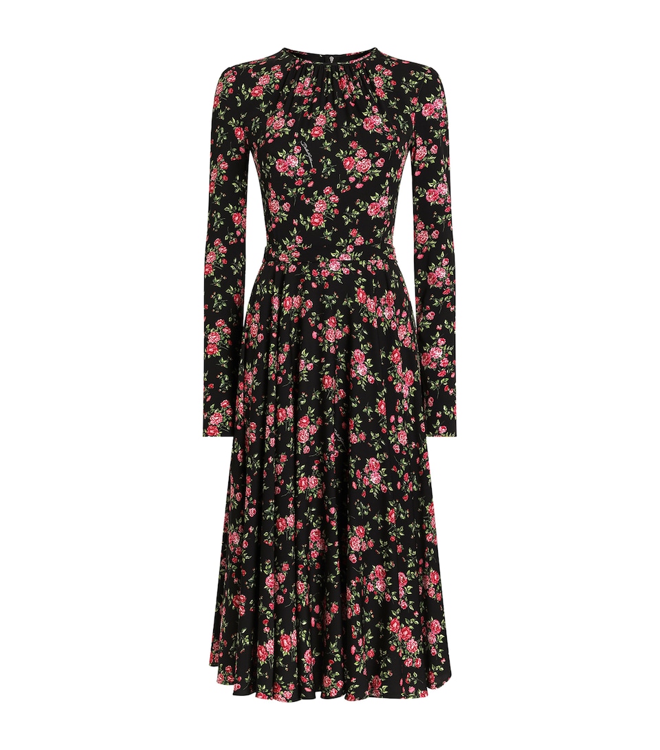 Stretch-Silk Floral Maxi Dress