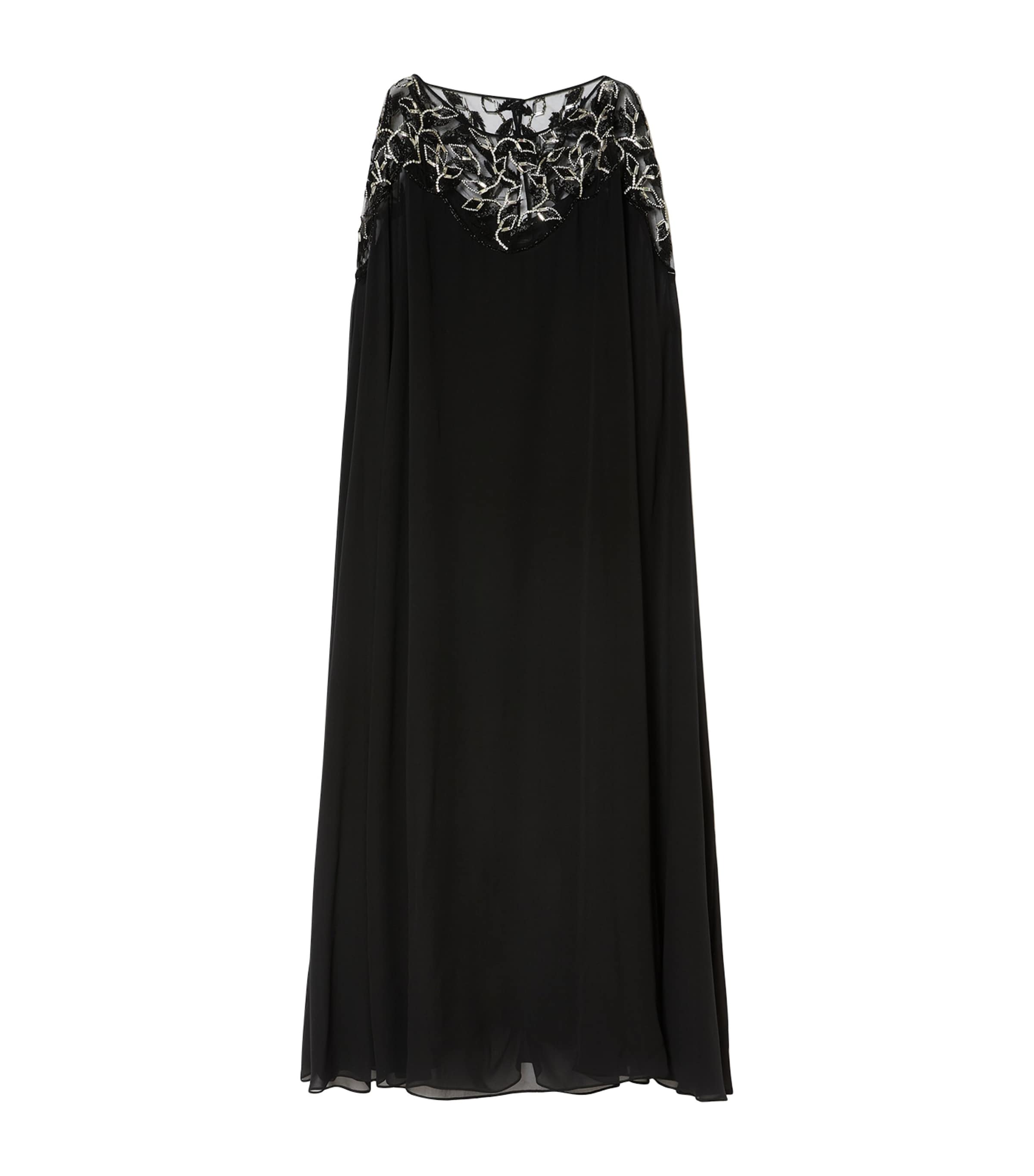 Embellished Maxi Dress and Cape