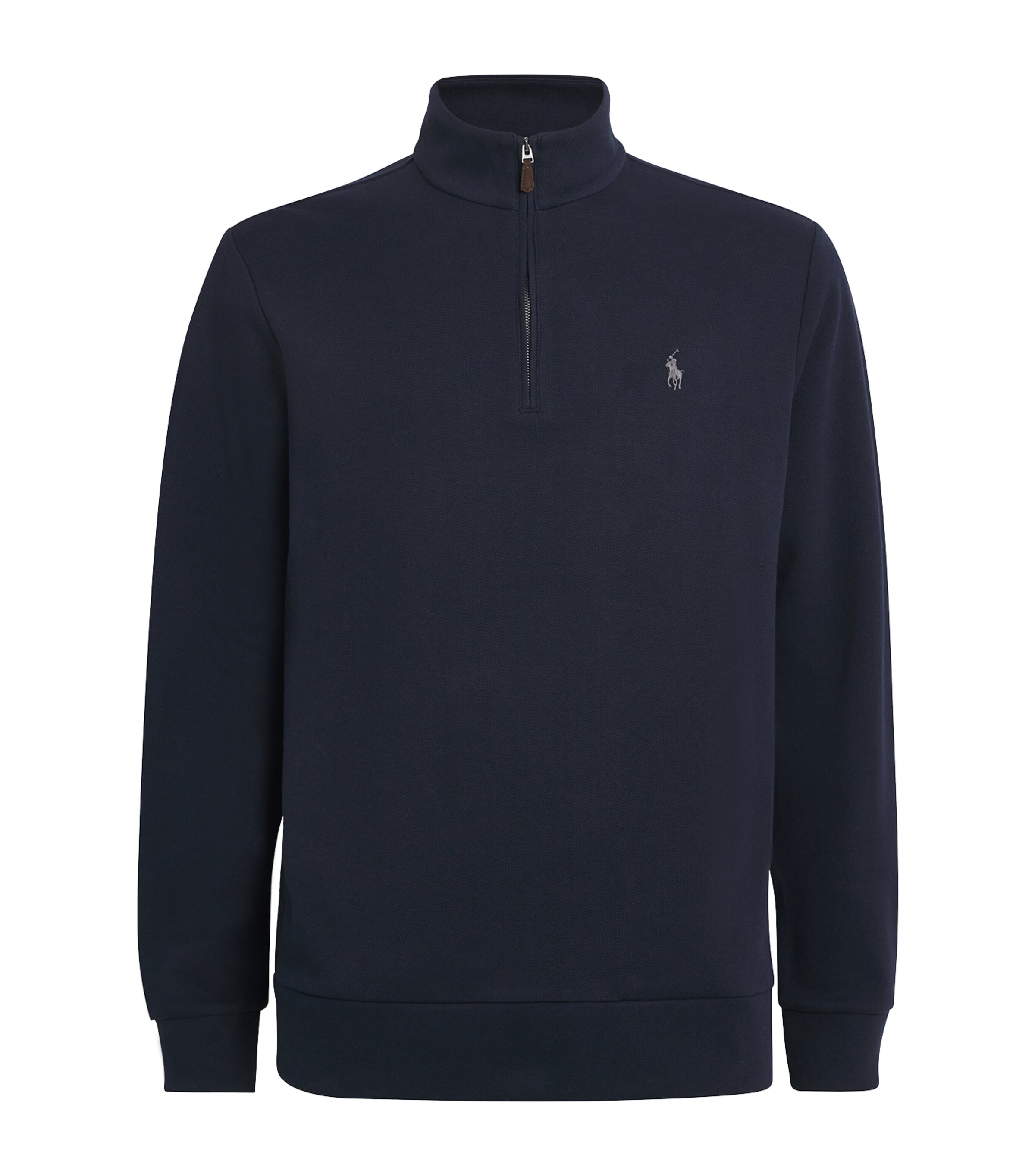 Cotton-Blend Polo Pony Quarter-Zip Sweater