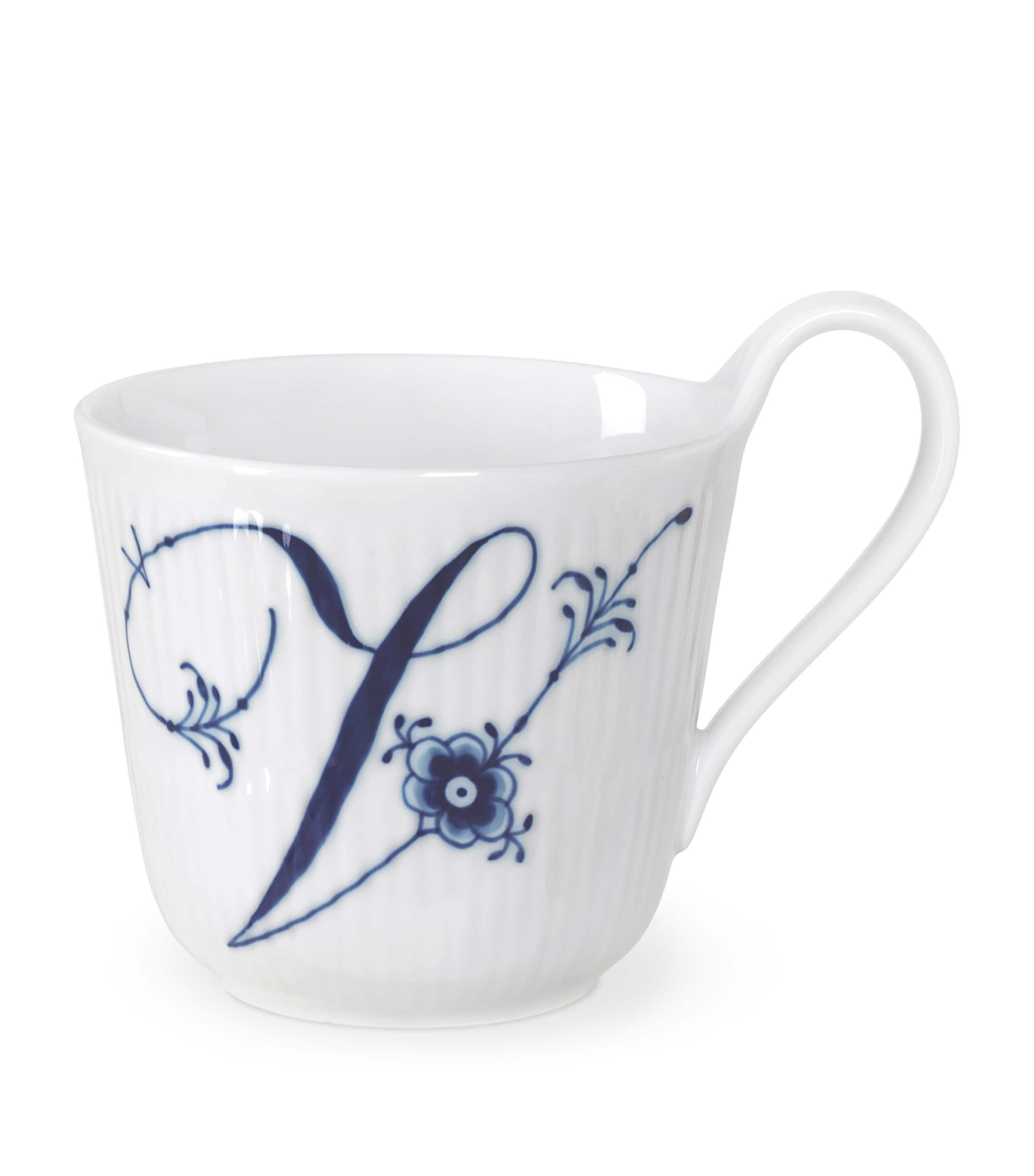 Porcelain Blue Fluted Alphabet Mug