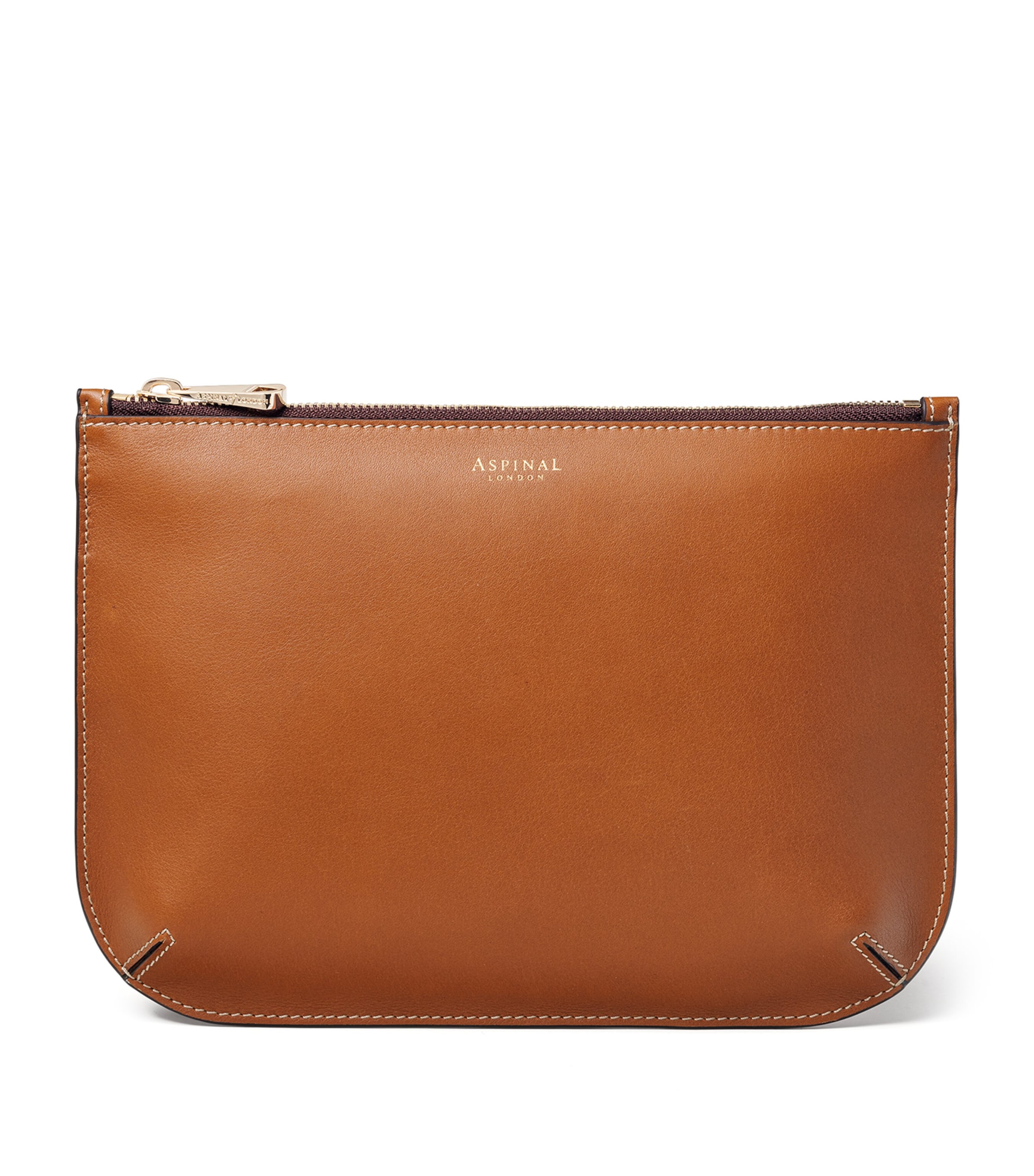 Aspinal Of London Large Leather Ella Pouch Tan