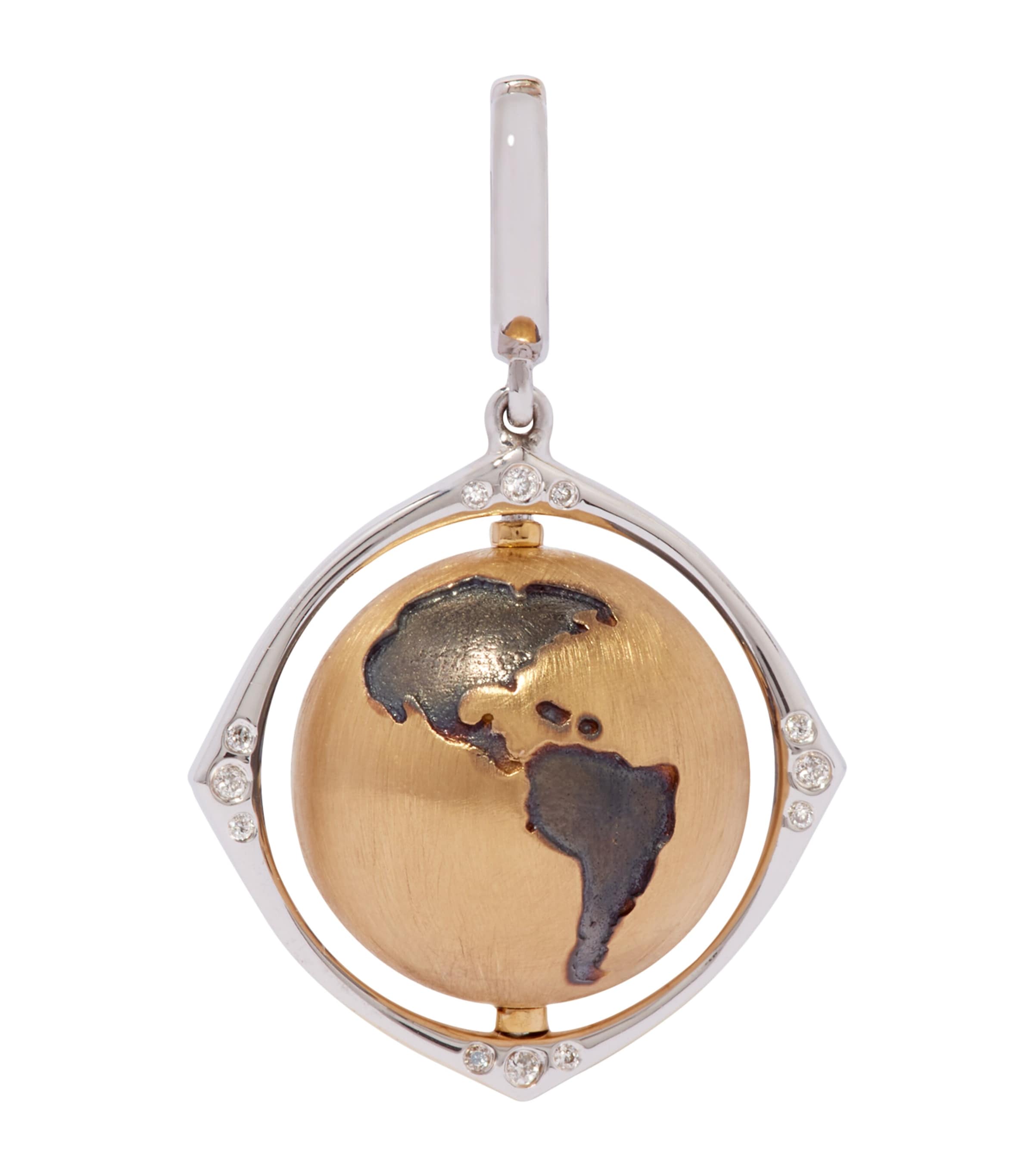 Annoushka Yellow Gold, White Gold and Diamond Spinning Globe Charm