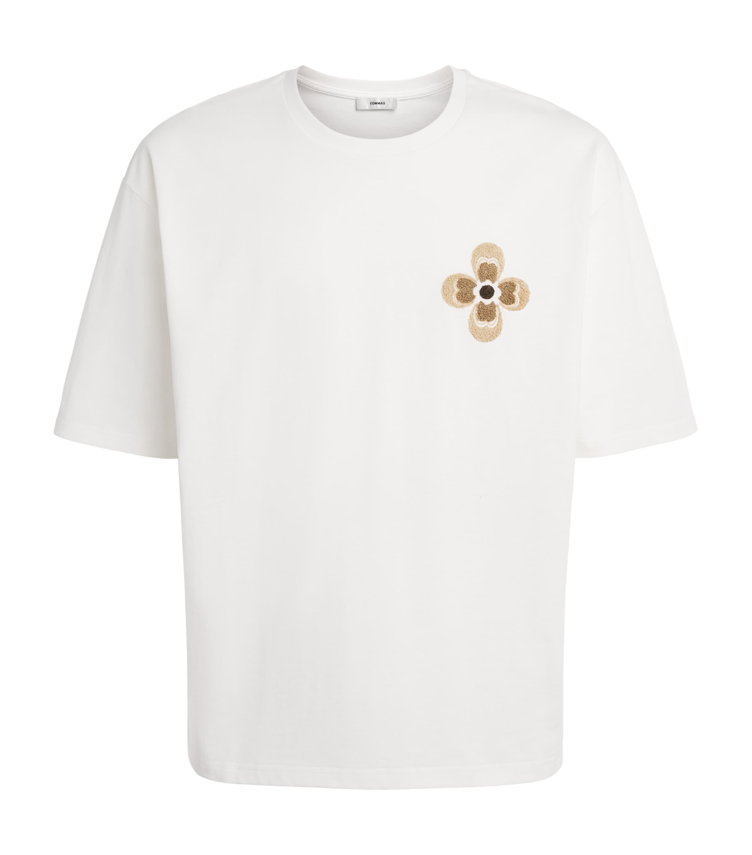 COMMAS Mens Cotton Embroidered T-Shirt White