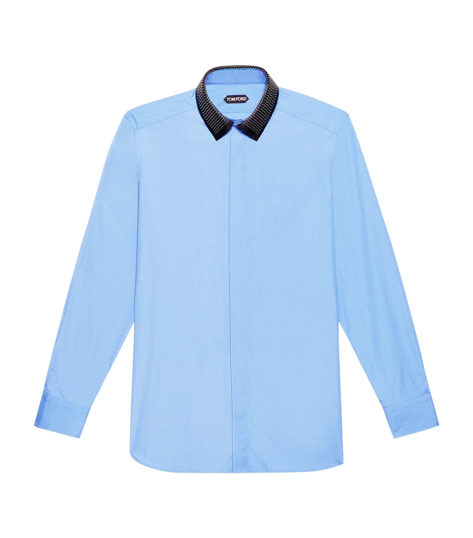 TOM FORD Mens Cotton Lambskin-Collar Shirt Ufo