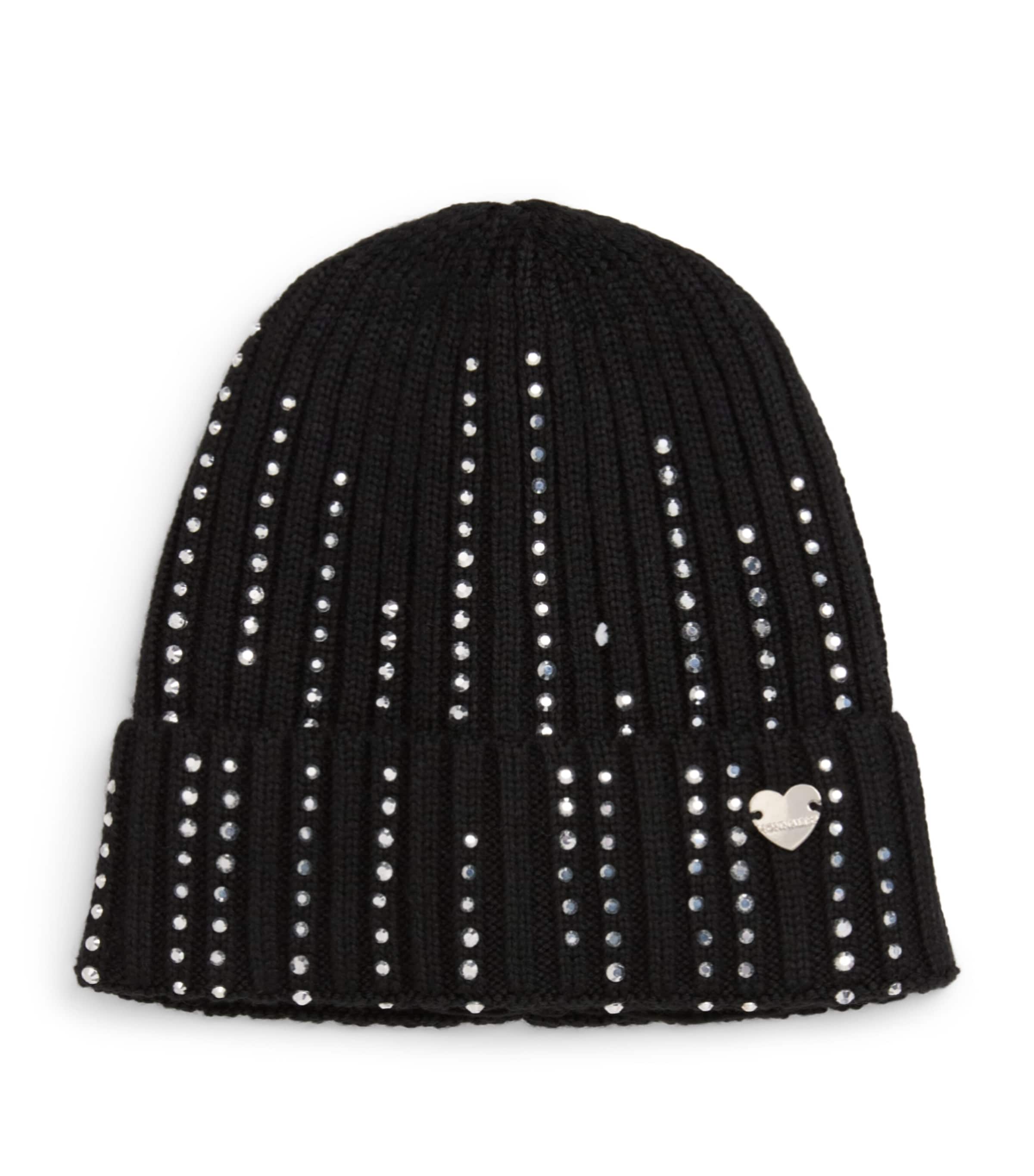 Monnalisa Embellished Knit Hat Nero
