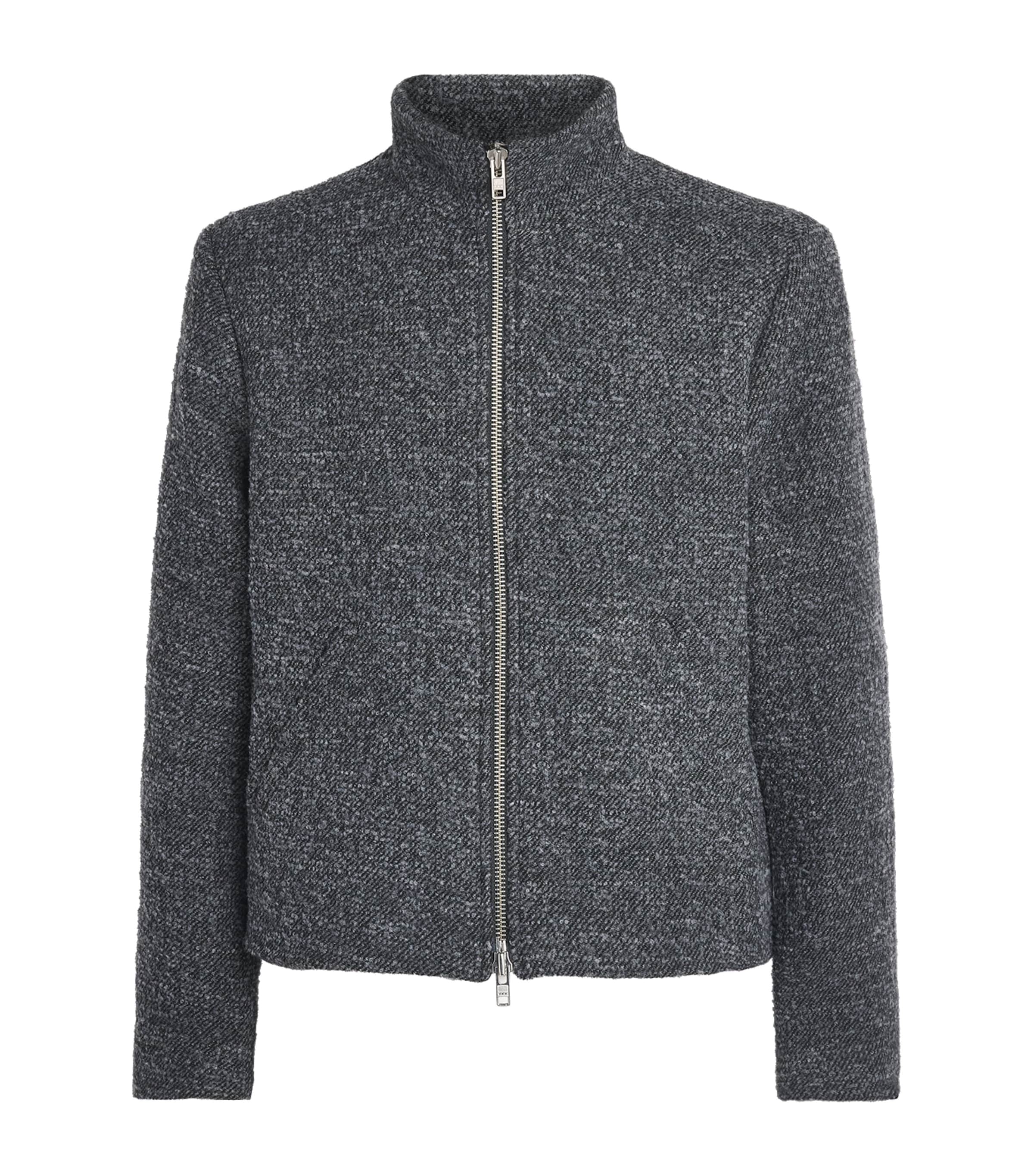 Won Hundred Mens Bouclé Dante Shacket Granite Gray Comb.