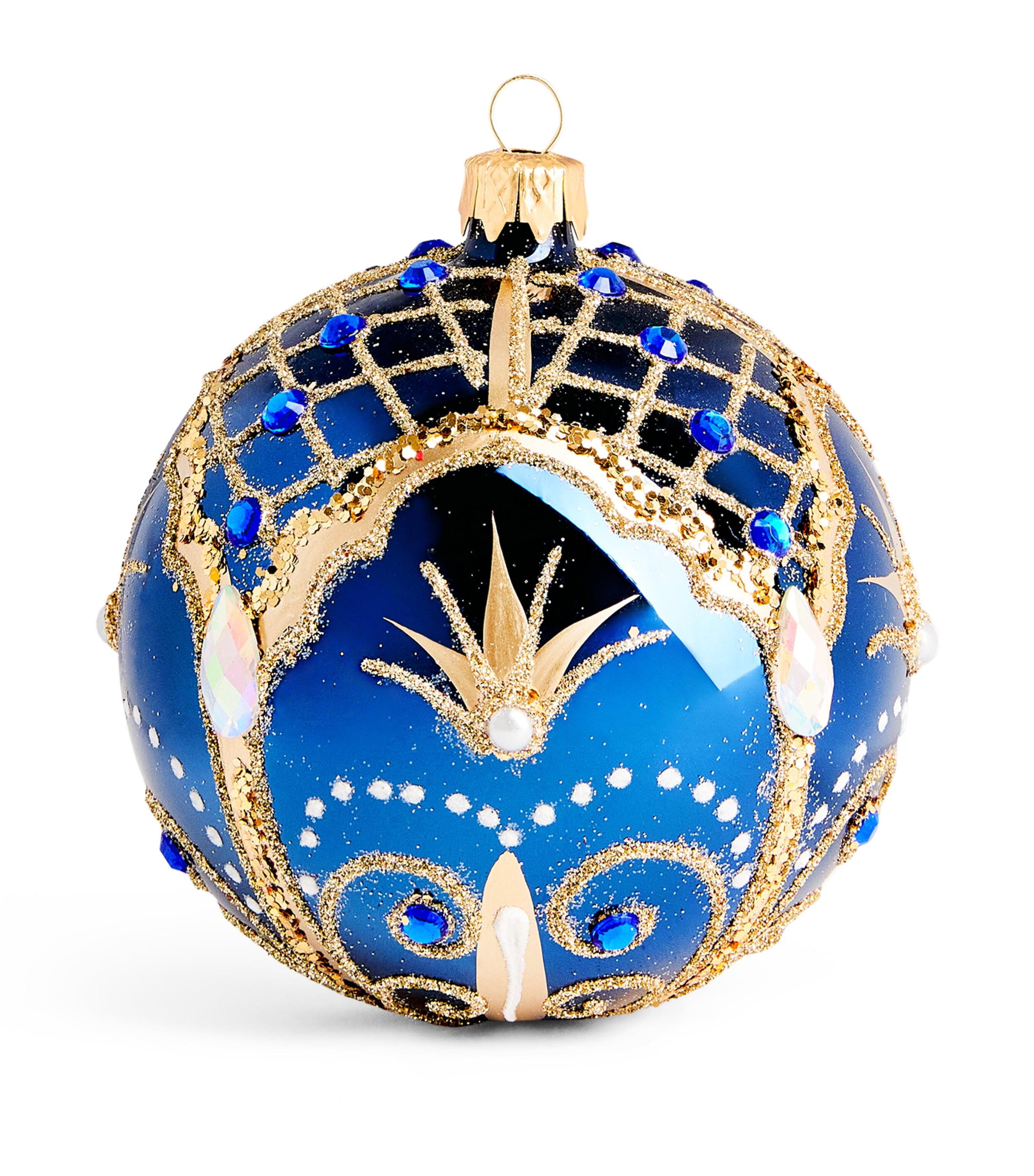 Harrods Glitter and Crystal-Embellished Bauble Navy Blue