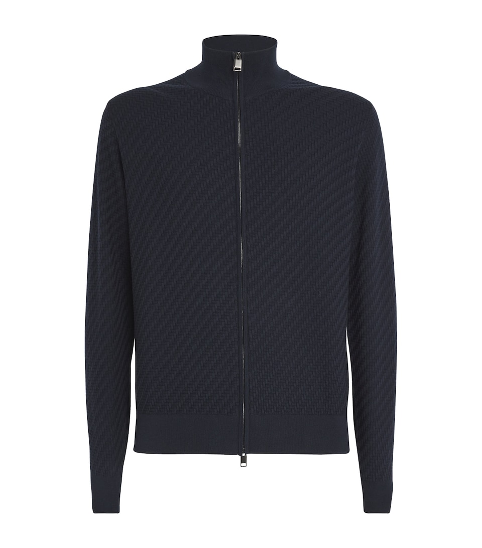 Cotton-Silk-Cashmere Zipped Sweater