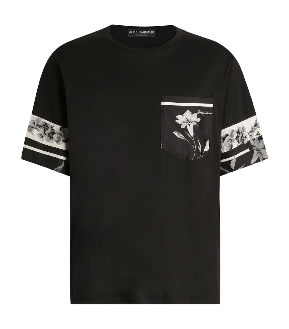 Cotton-Silk Graphic T-Shirt