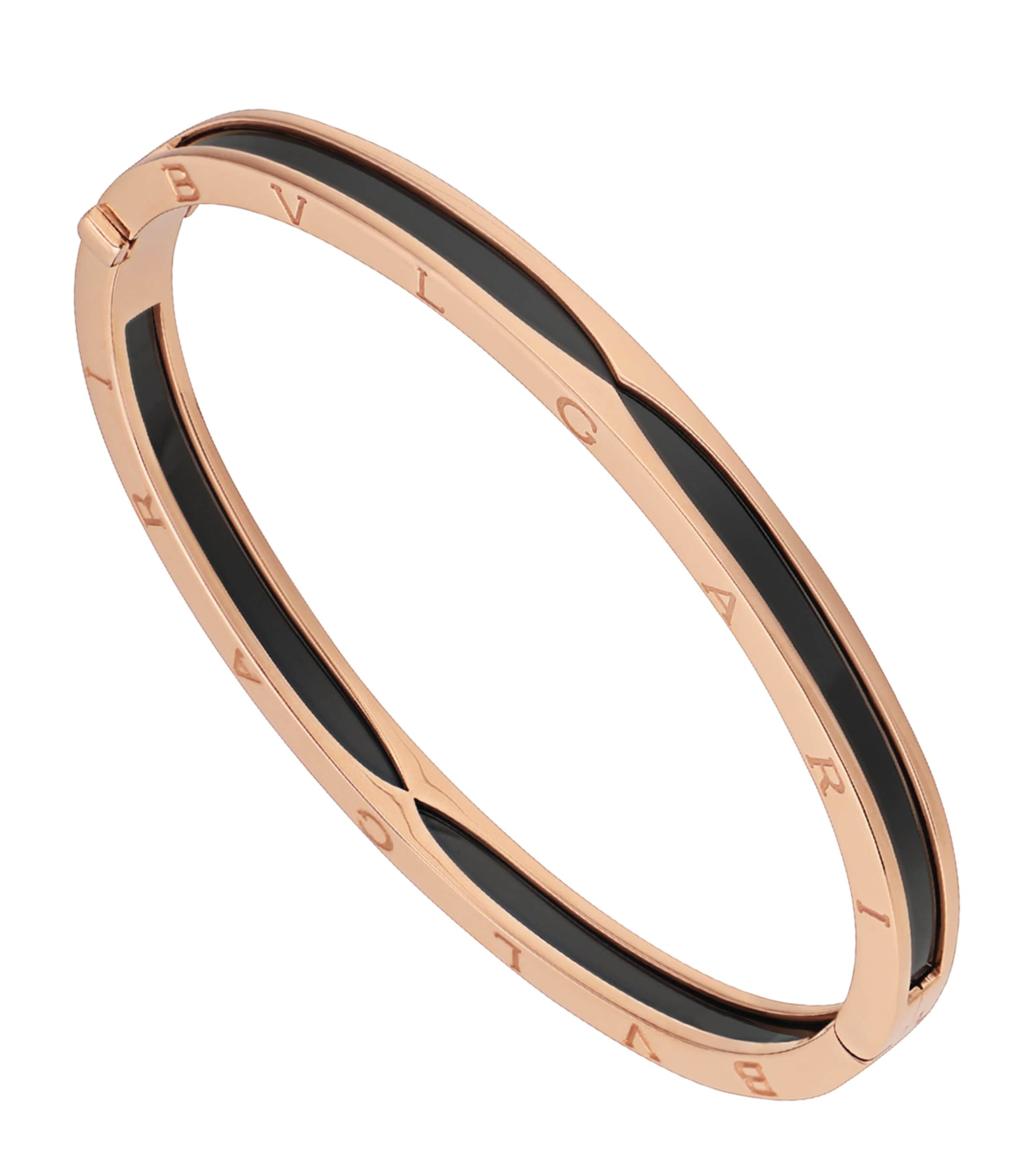 Bvlgari Rose Gold And Ceramic B.Zero1 Bangle Pink Gold