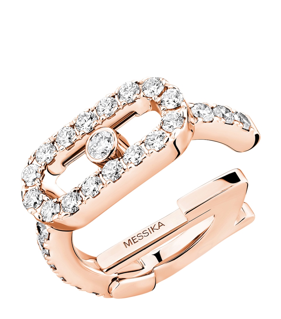 Messika Move Uno Pink Gold and Diamond Single Clip Earring White Gold