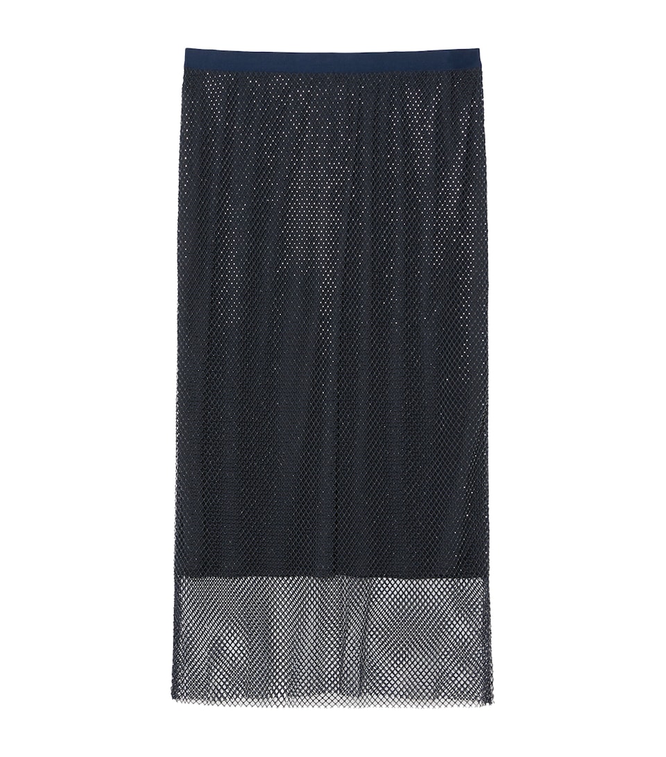 Marina Rinaldi Womens Crystal-Embellished Net Skirt Midnightblue