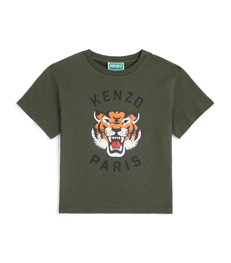 Kenzo Kids Cotton Tiger T-Shirt (2-14 Years) Climbing Ivy