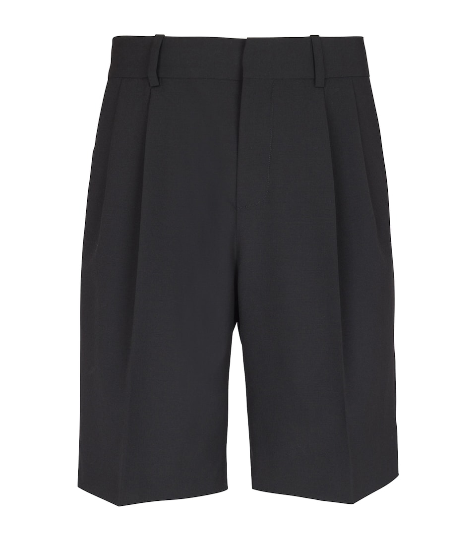 Virgin Wool Pleated Shorts