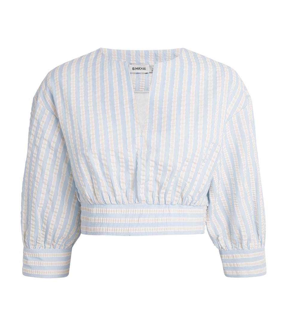 Cotton-Blend Stripe Noralie Crop Top