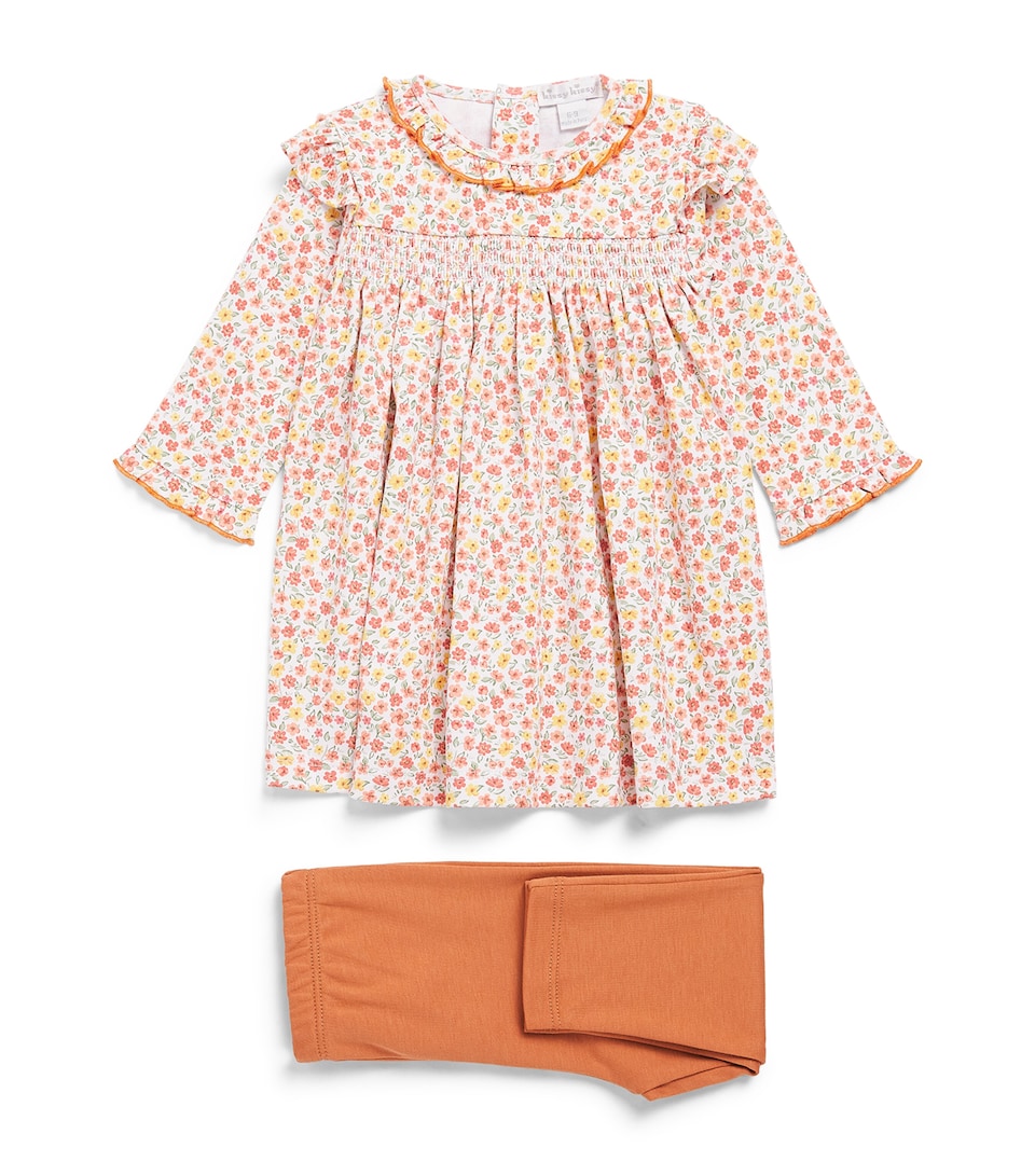 Kissy Kissy Pima Cotton Floral Dress and Leggings Set (0-24 Months) Multi