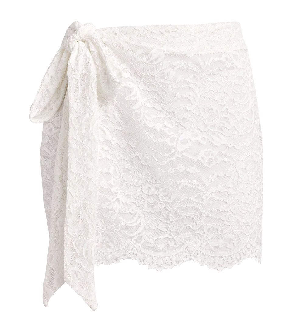AWAY THAT DAY Womens Lace Flores Pareo Bridal White