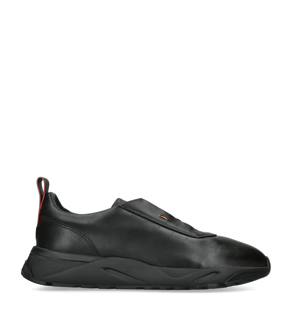 Santoni Leather Innova Sneakers Black