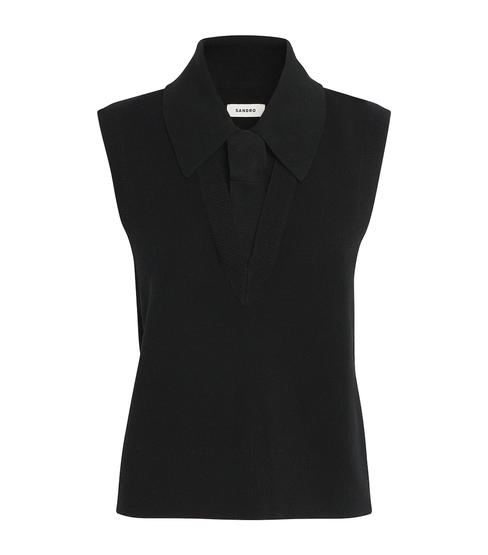 Wool-Blend Tie-Neck Sweater