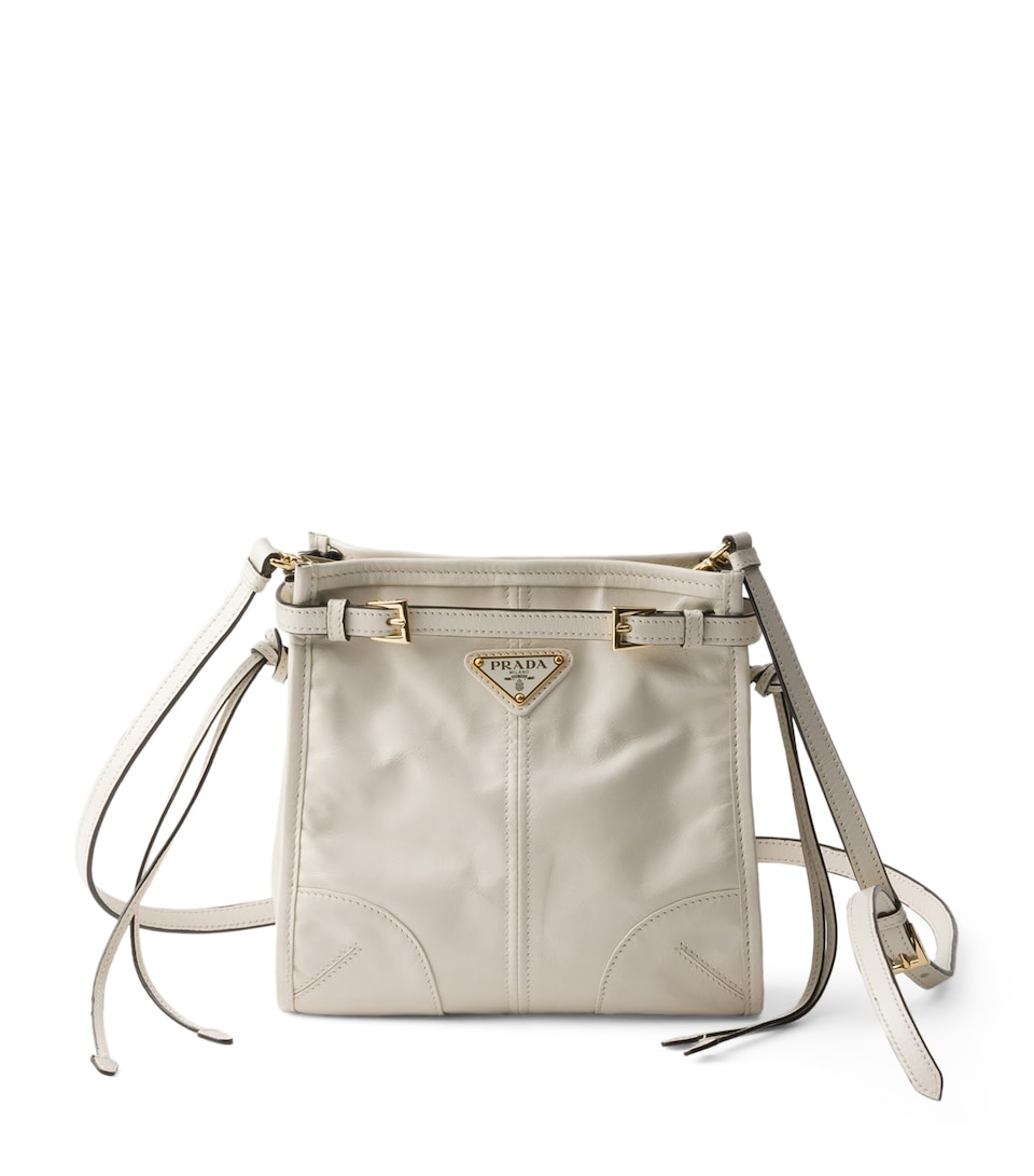 Prada Mini Leather Bonnie Shoulder Bag White