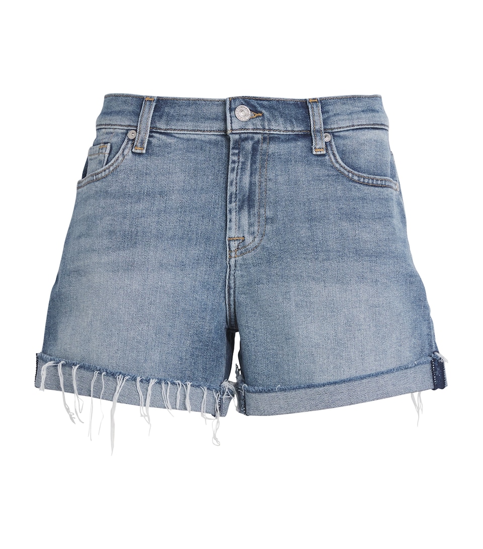 Mid Roll Denim Shorts