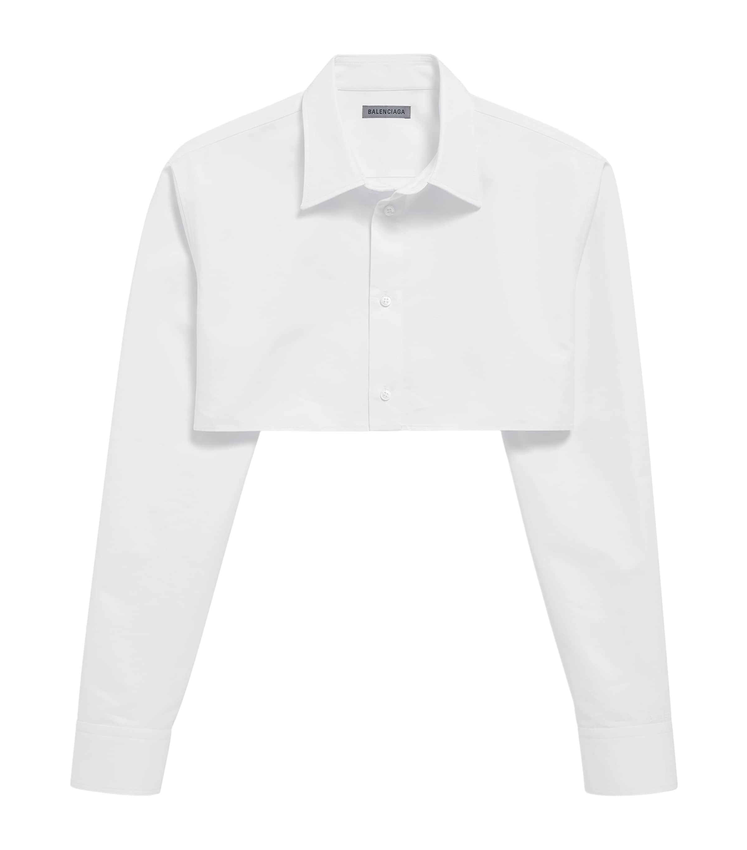 Balenciaga Womens Cotton-Silk Cropped Shirt