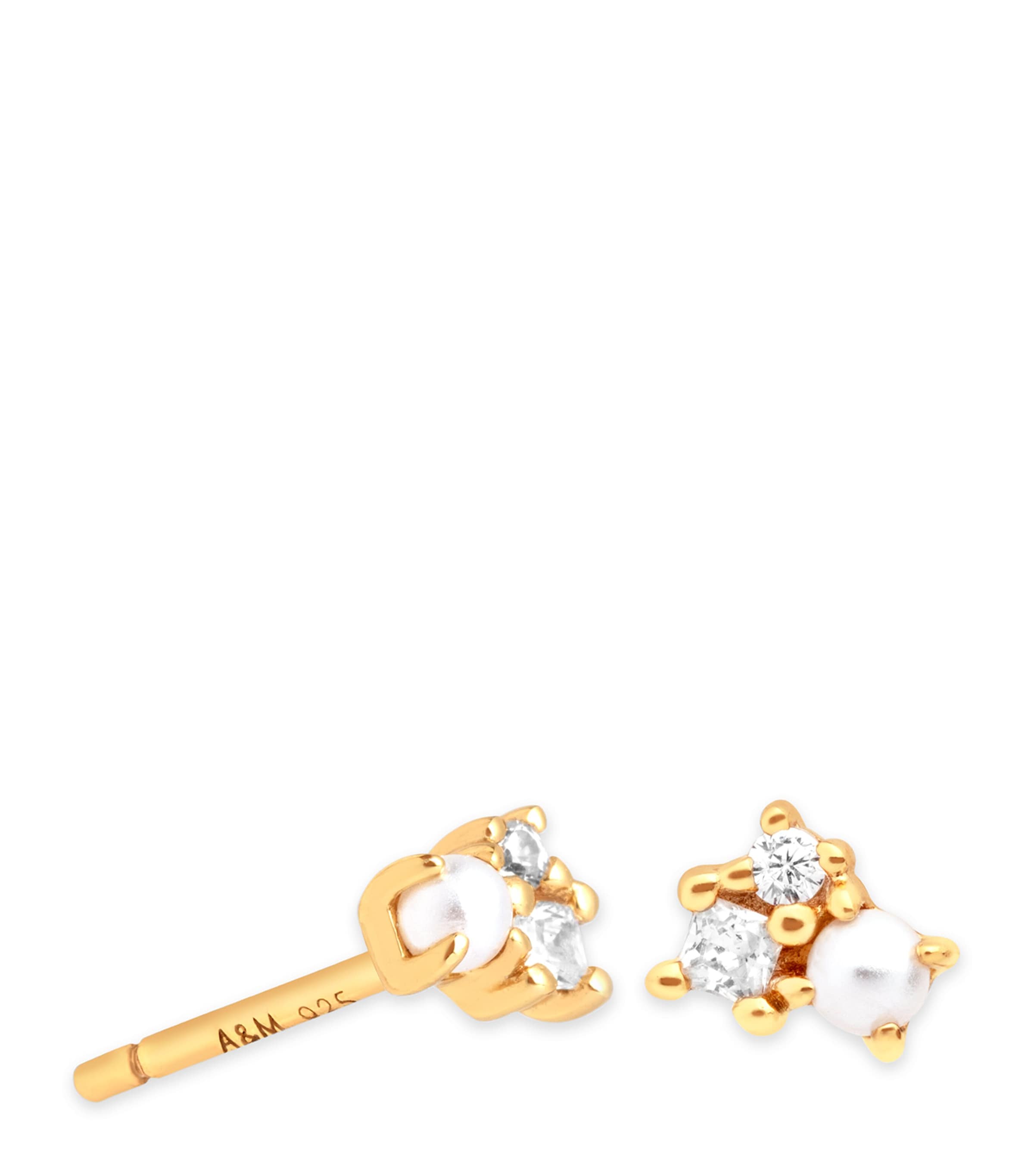 Gold-Plated Embellished Stud Earrings