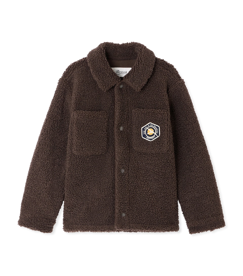 Bonpoint Teddy Collared Jacket (4-8 Years) Reglisse