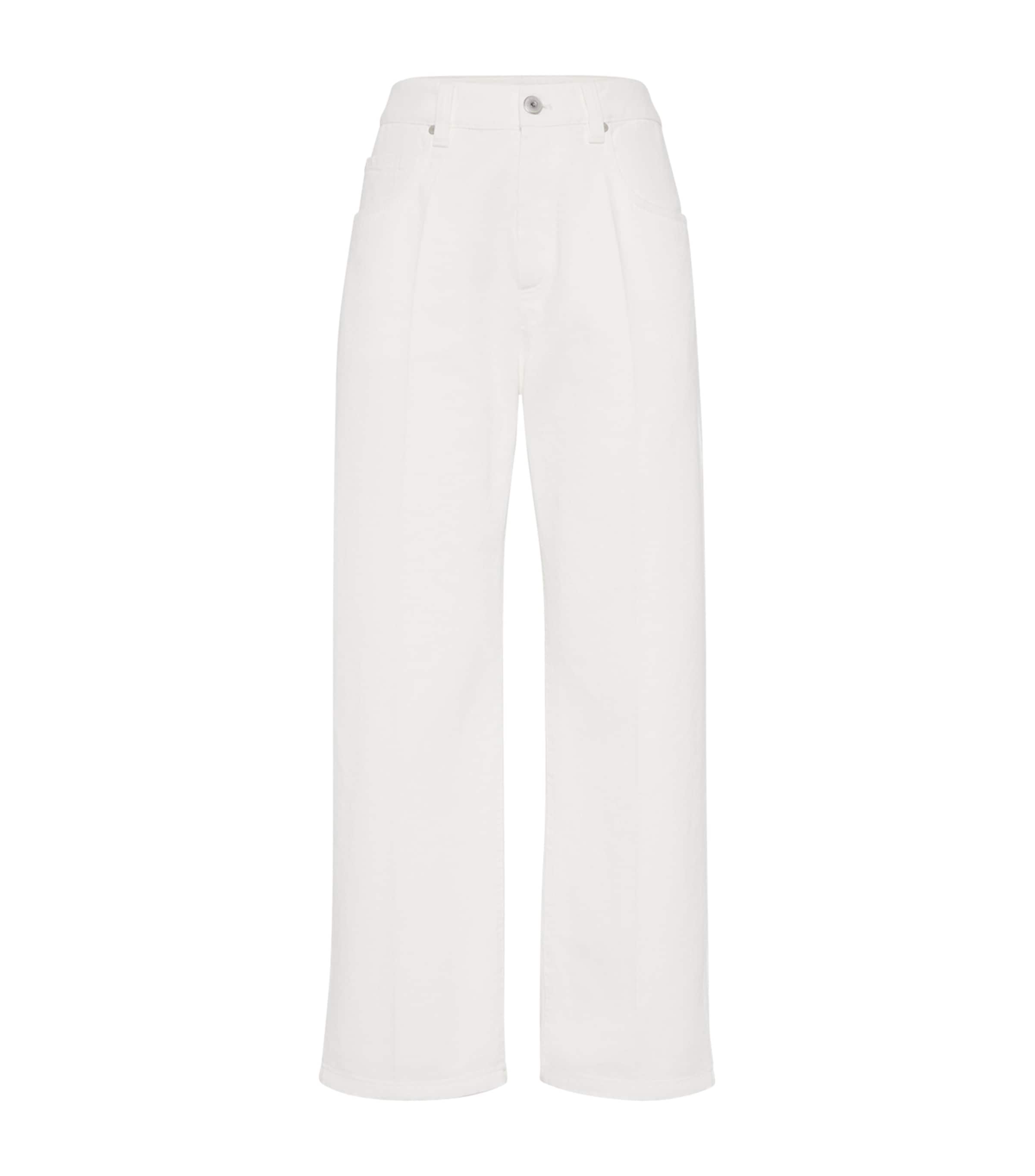 Denim Monili-Detail Trousers