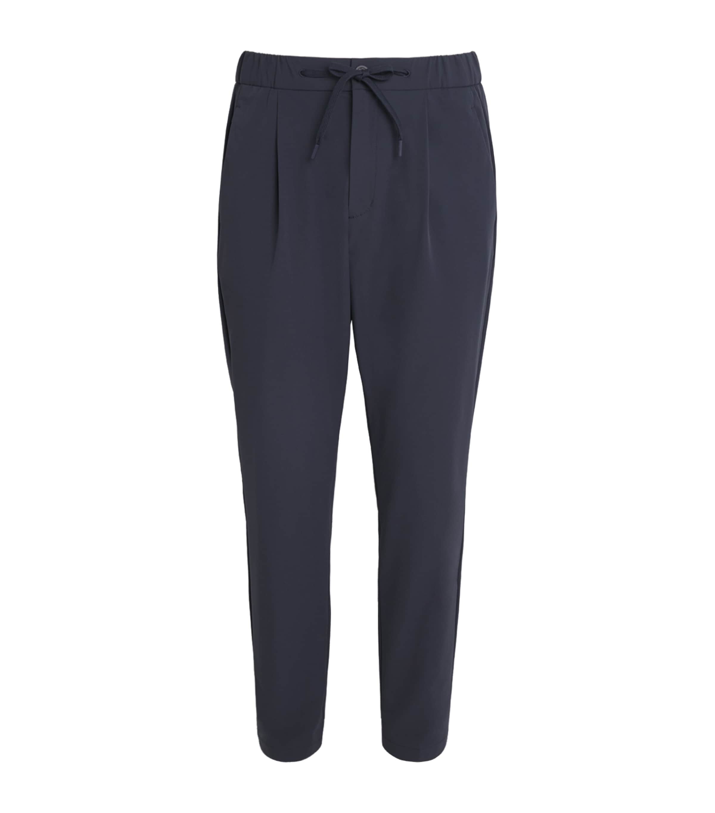 Herno Mens Stretch Technical Drawstring Trousers Blu Navy