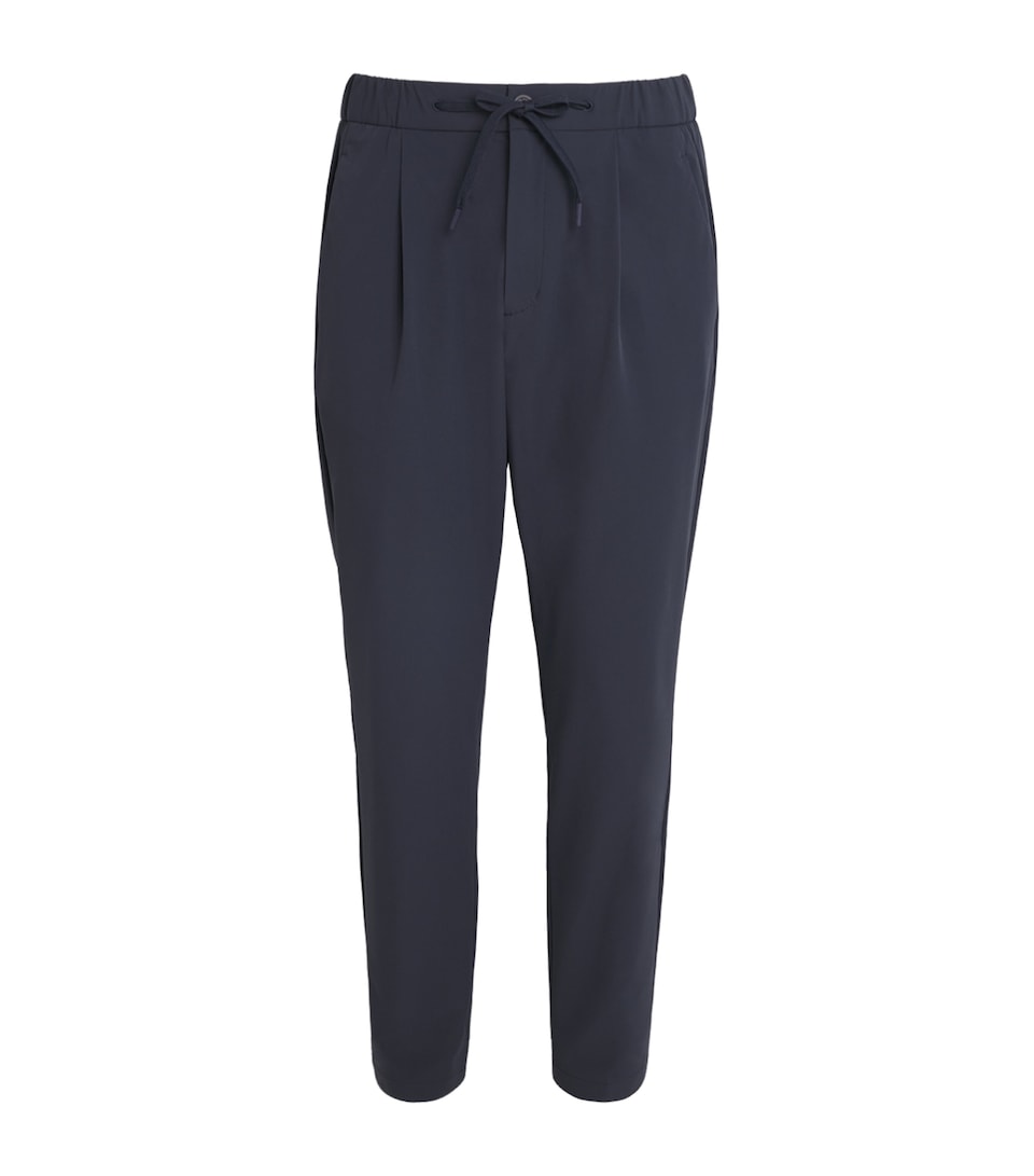 Herno Mens Stretch Technical Drawstring Trousers Blu Navy