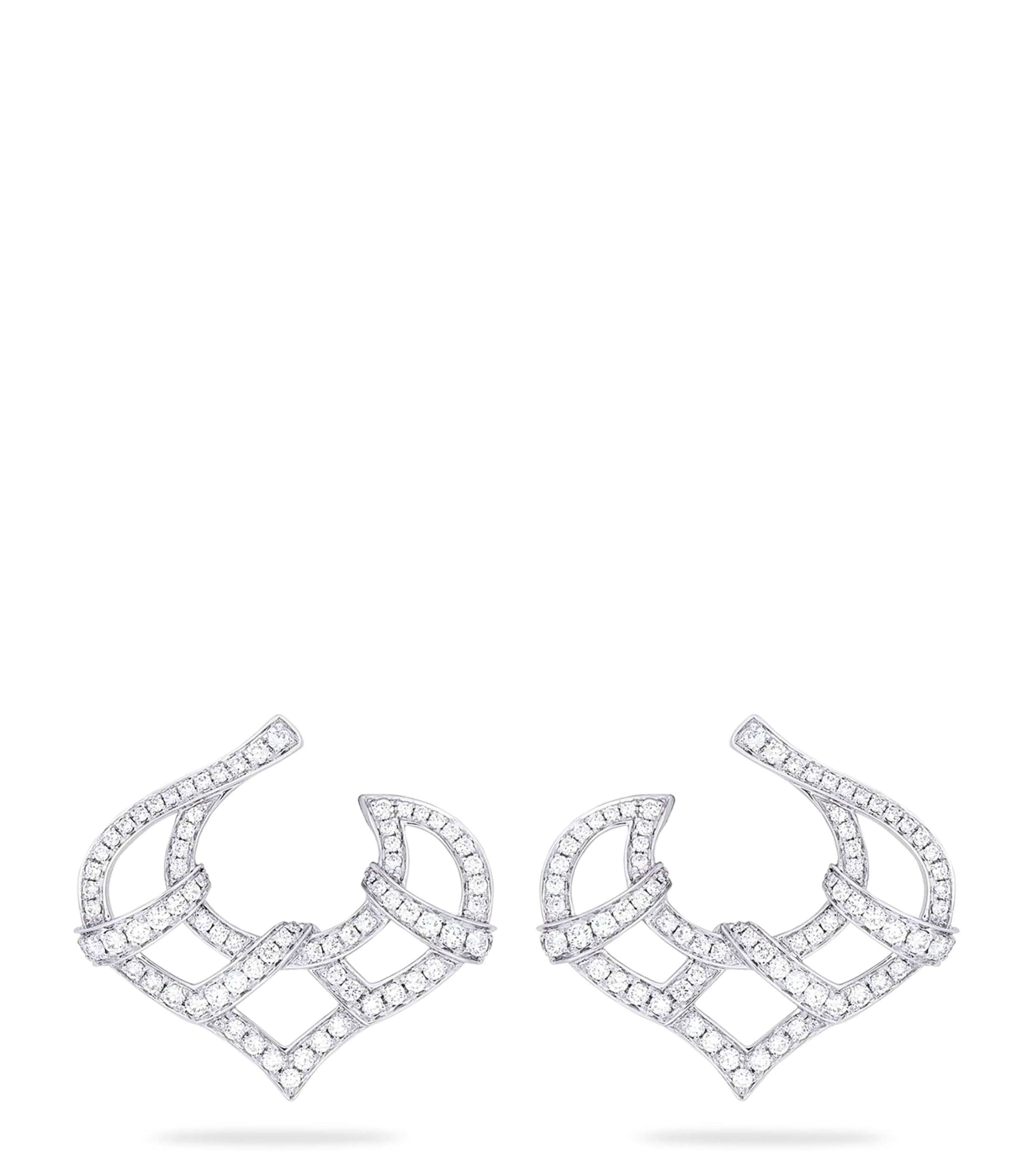 Boodles Platinum and Diamond Woodland Earrings Platinum