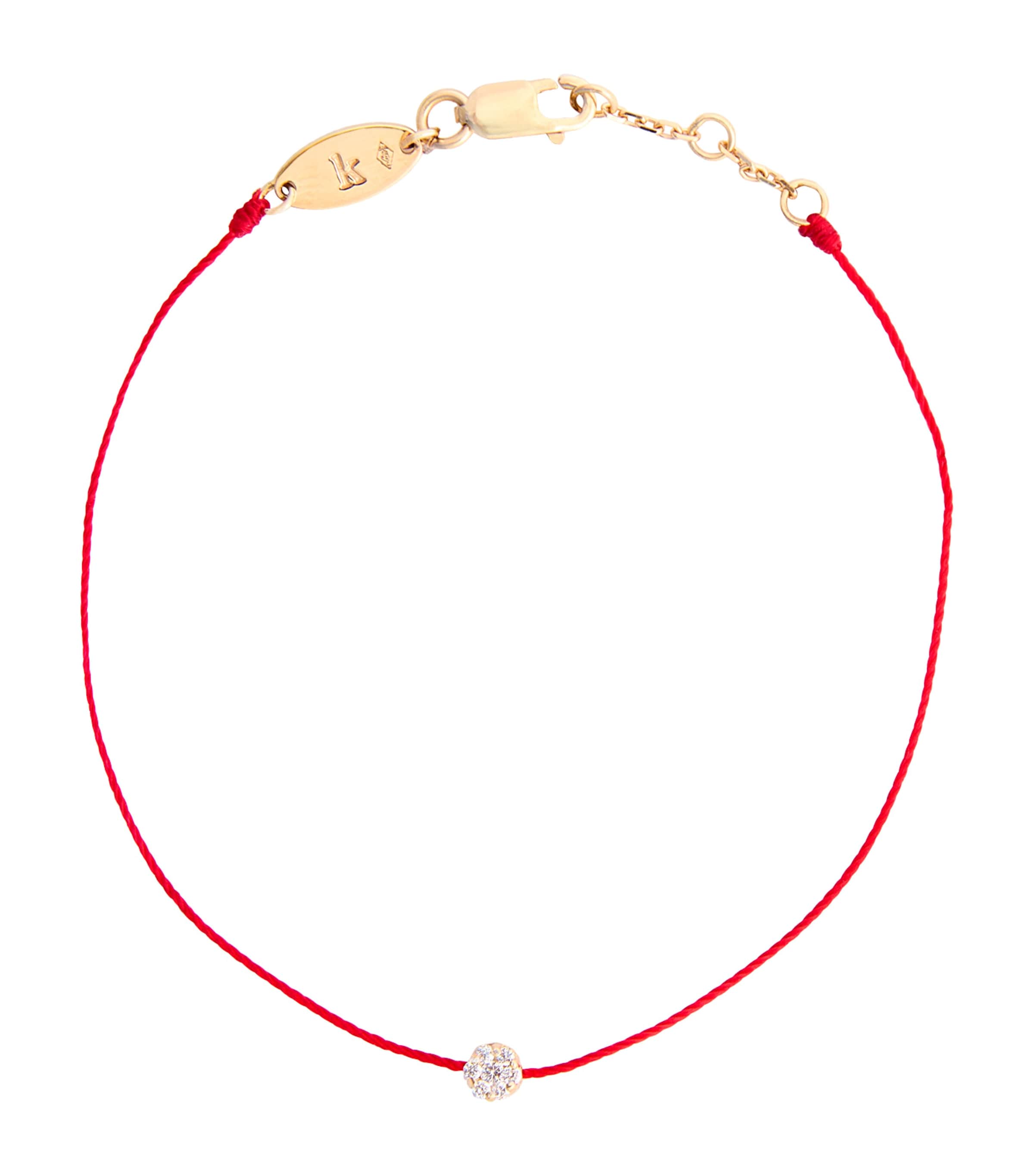Redline Yellow Gold and Diamond Illusion Bracelet (17.5cm) Red