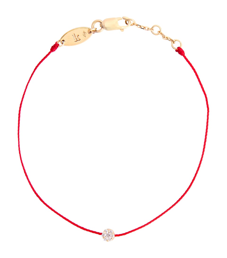 Redline Yellow Gold and Diamond Illusion Bracelet (17.5cm) Red