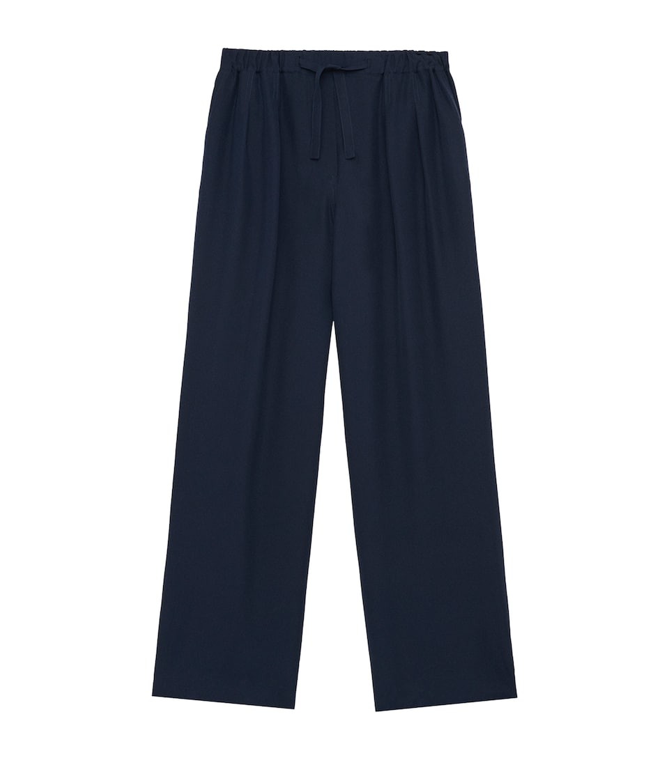 Silk Anagram Wide-Leg Trousers