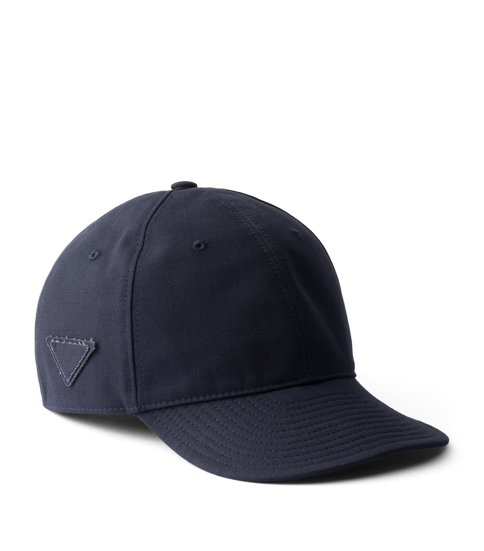 Prada Cotton Ripstop Baseball Cap Blue