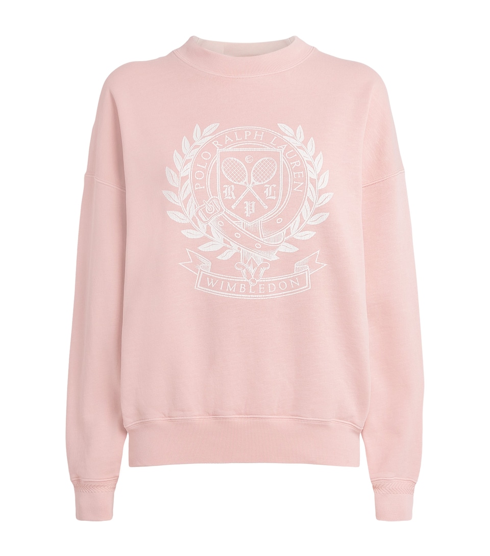 Polo Ralph Lauren Womens x Wimbledon Cotton-Blend Sweatshirt Carmel Pink